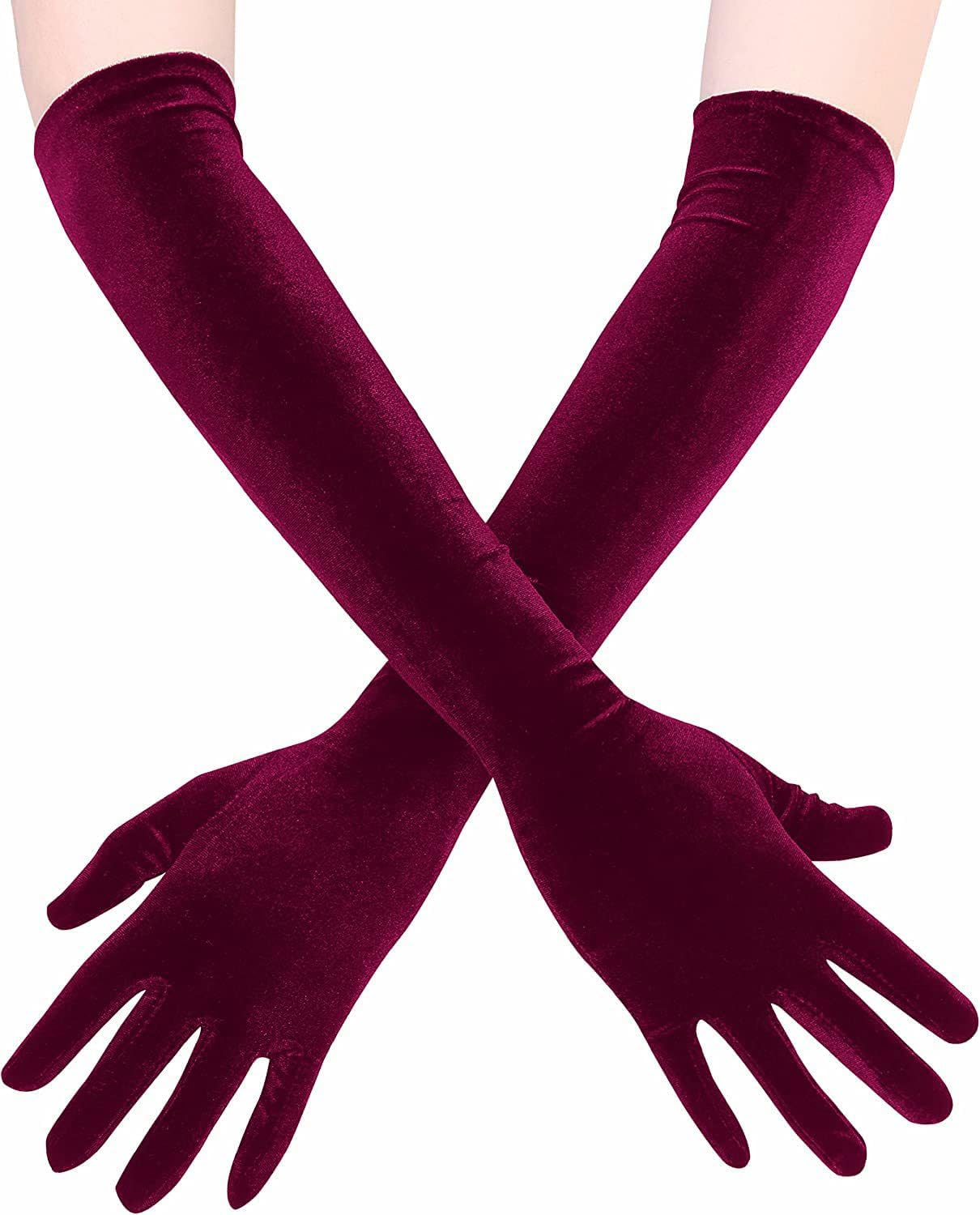 Blausky Women's Velvet Gloves, Long, Black, 9 x 53 cm — image 1