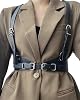 Punk Womens Waist Belt Adjustable Suspenders Straps PU Leather Harness Belt