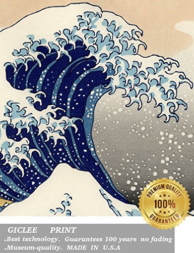 Eliteart-The Great Wave Off Kanagawa por Katsushika Hokusai Reprodução Giclee Arte Impressões em tel