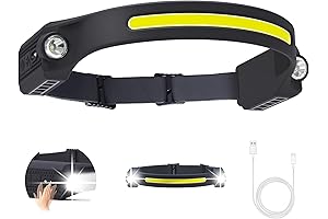 AlpsWolf Rechargeable LED Headlamp, Motion Sensor Head Lamp with 2 Powerful XPE...