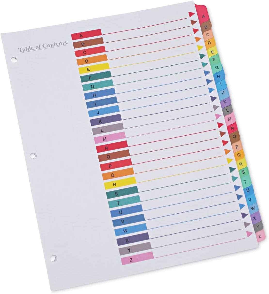 1InTheOffice Alphabetical Dividers for 3 Ring Binders, AZ