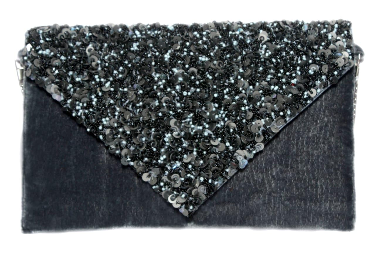 Amerie Fashion Embroidered Envelope Velvet Green Clutch | Ladies Purse Handbag-image-26