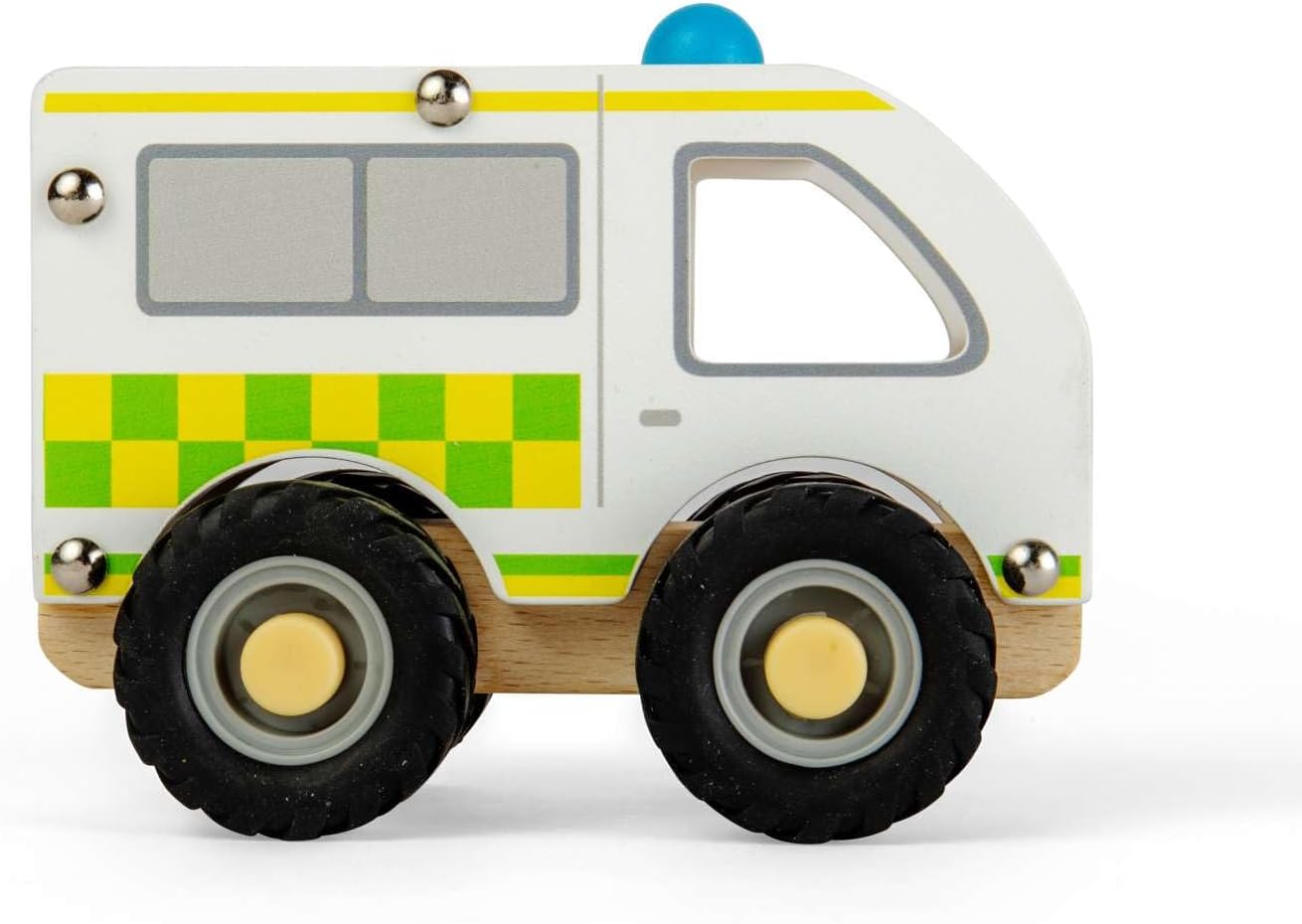 Bigjigs Toys Mini Ambulance | Small Rescue Services Vehicles | Wooden Vehicle Toy for Children | Small Play Ambulance for Toddlers | Role Play Set for Boys & Girls | Gifts for