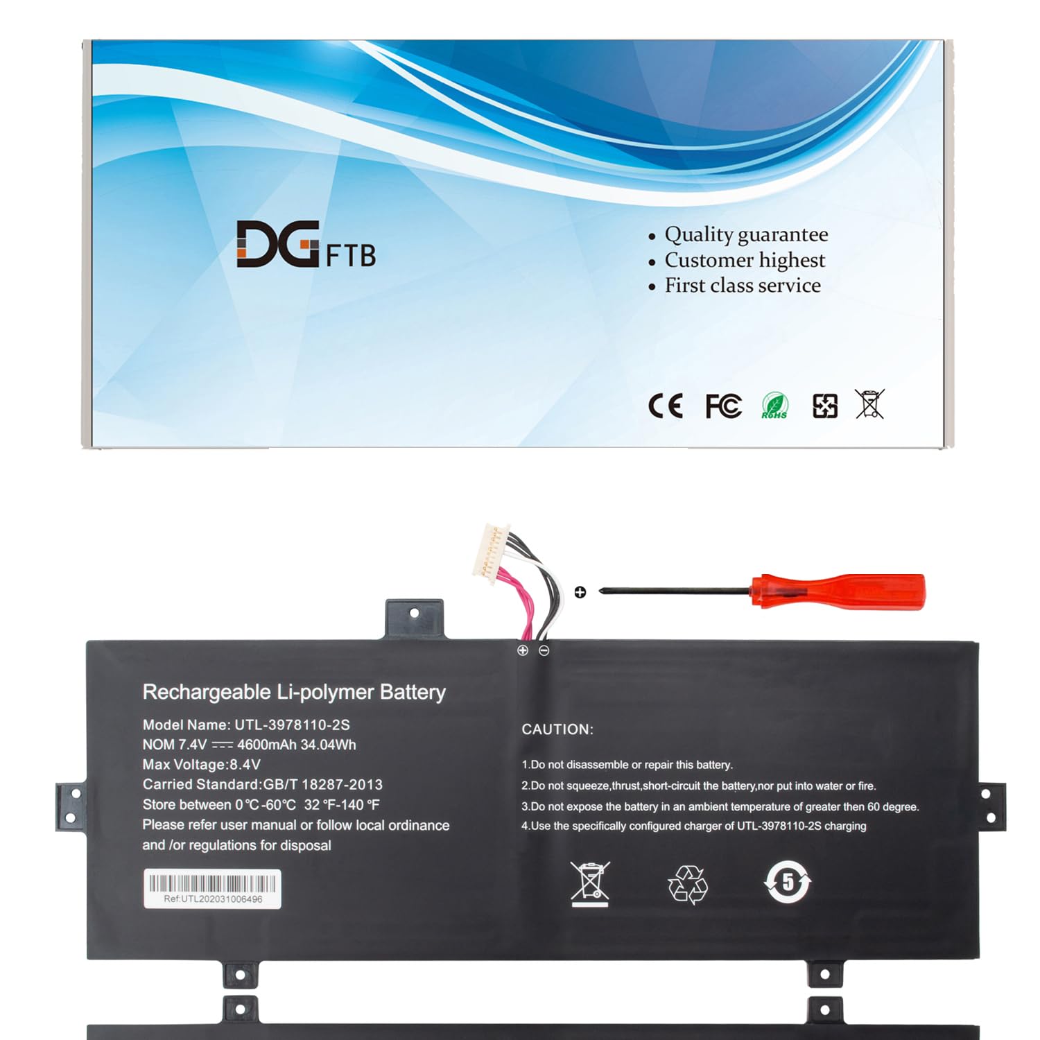 Batteria Per Laptop UTL-4766133-2S Compatibile Con Evolve III Maestro-EBook11, Maestro Evolve 3, Leadpie M1 - 7.6V, 41.8Wh, 5500mAh