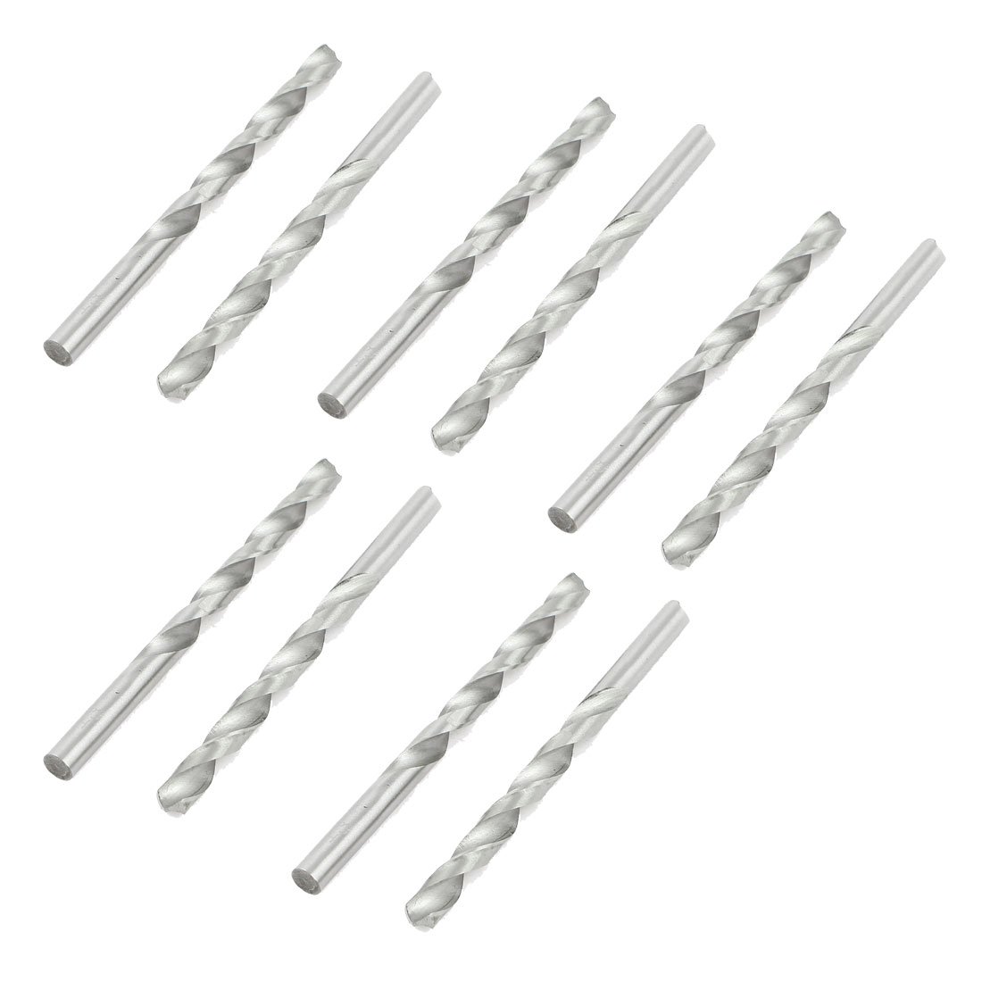 Aexit Silver Tone Tool Holder HSS Straight Drill Hole 6mm Tip 90mm Long Twist Drill Bit 10PCS Model:73as552qo655
