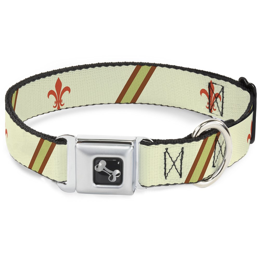 Buckle-Down DC-W30635-WL - Cinturón de Seguridad para Perro, Talla L, diseño de Rayas, Color marrón, Naranja y Verde