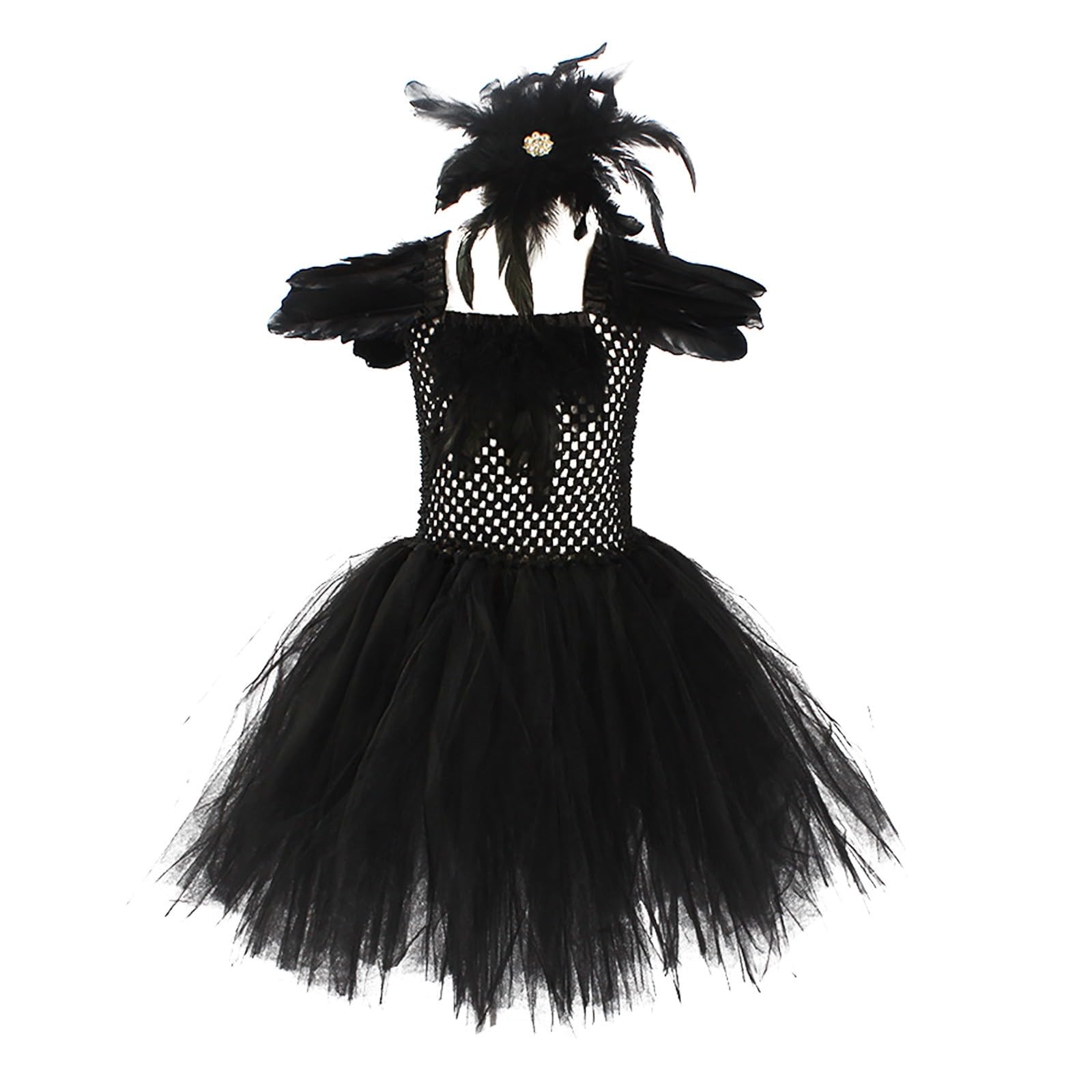 Black Swan Dress Halloween Witch Costume Cute Gothic Dress Cosplay Dress-Up