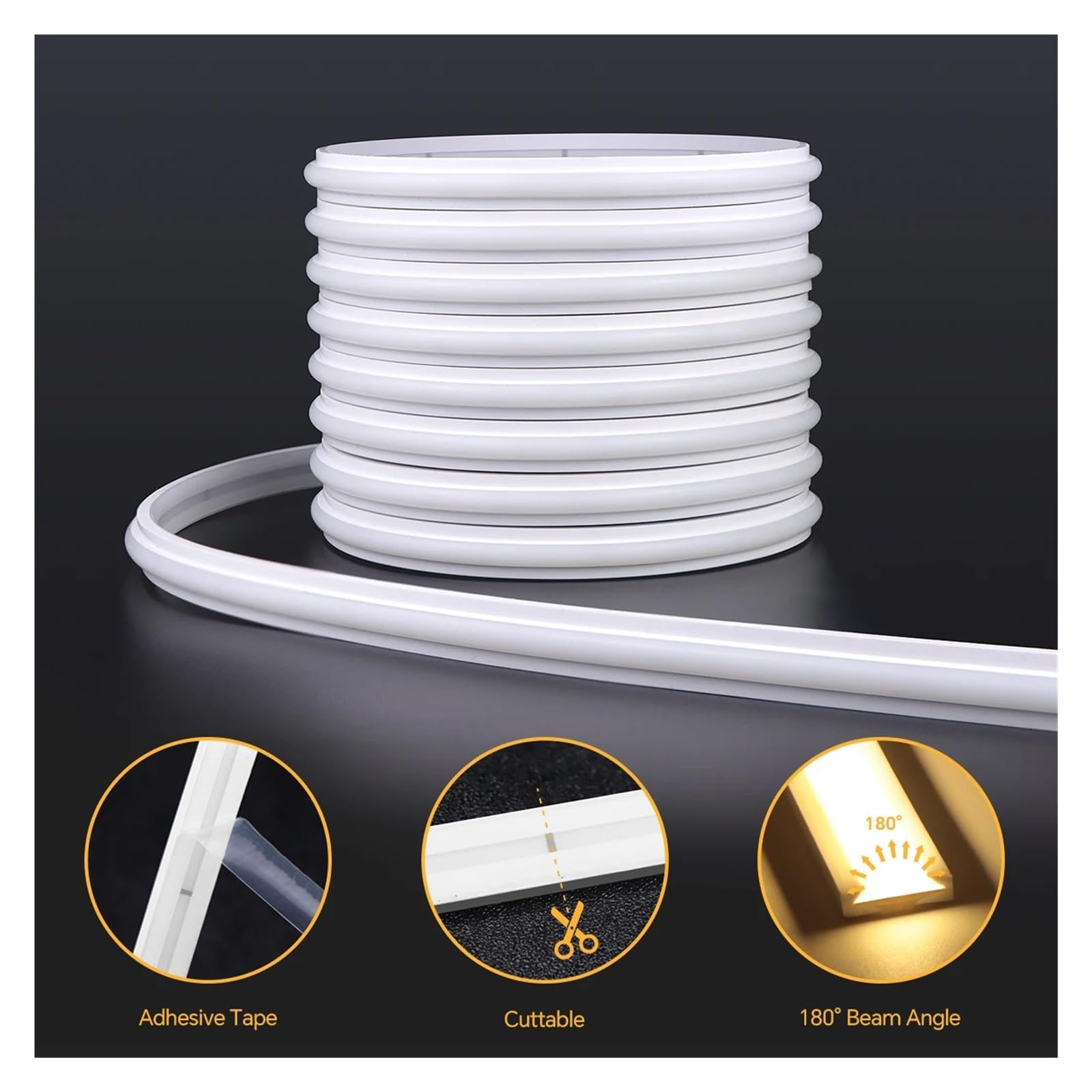 24V czujnik ruchu COB taśma LED silikonowa taśma neonowa automatyczne wyłączanie 2M 5M 10M do schodów szafa dekoracja szafki(EU Power Plug,WARM WHITE_3M)