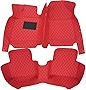 LLZYCM Custom Car Floor Mats Fit for Audi TT MK1 MK2 MK3 1998 1999-2020 2021 2022 2023 Auto Accessories Foot Carpet (Red Beige)