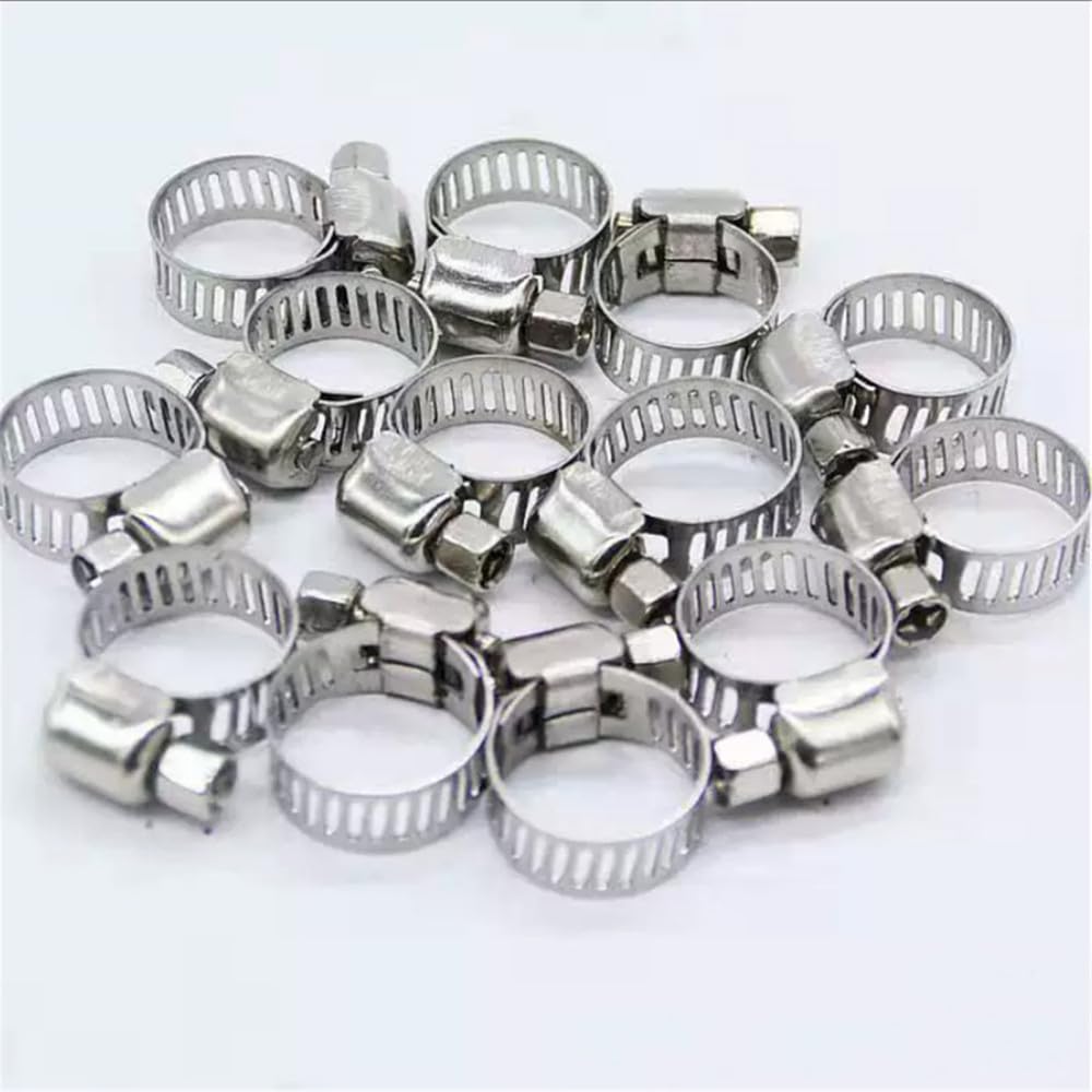 Zacisk węża z pojedynczym uchem, 10 szt. 8 mm-44 mm 304 ze stali nierdzewnej miniaturowy zacisk przewodu paliwowego do węża powietrznego, przewodu wodnego, przewodu paliwowego, silikonu(32 44mm)