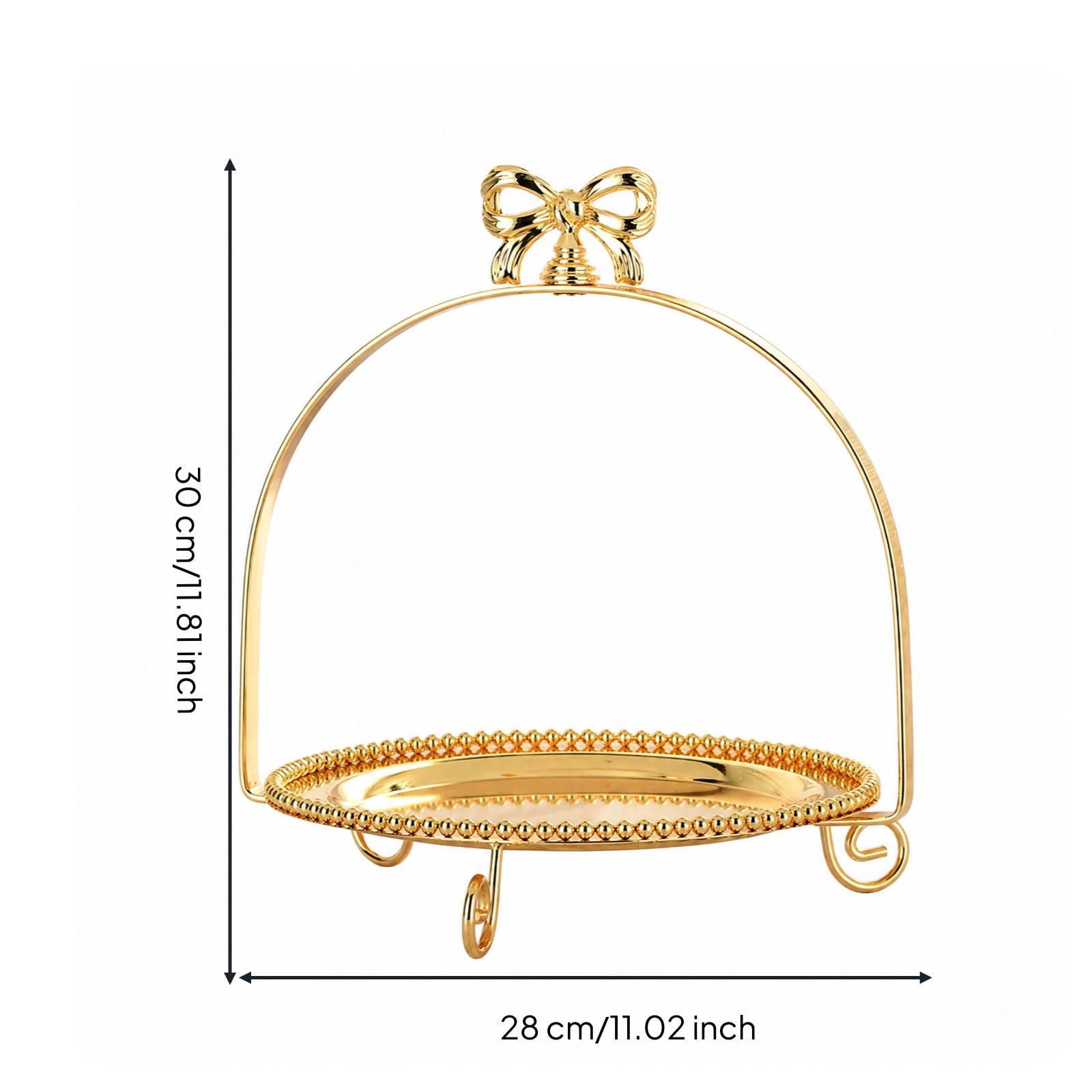 Qianly Dolci con Arco e Elegante Alzatina Decorativa Stile Europeo Ornato Espositore con Vassoi Rotondi per Matrimoni, Intrattenimento Domestico , 1 Livello