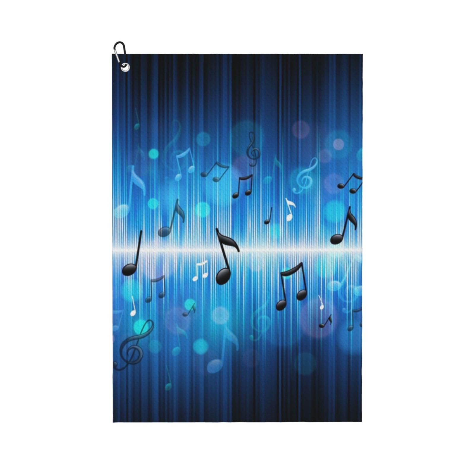 Hnnkloy Music Notes With Clef, 16x24 in Portable Waffle Golf Towels with Carabiner Clip for Golf Bag