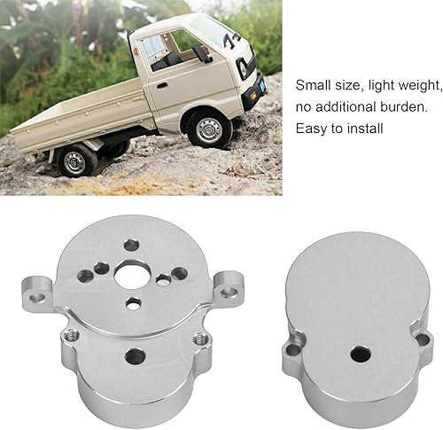 Miniatura 7 de VGEBY Carcasa de transmisión trasera, accesorio de camión RC Shell de metal para WPL D12 Truck (Plata) Accesorio de modelo de coche