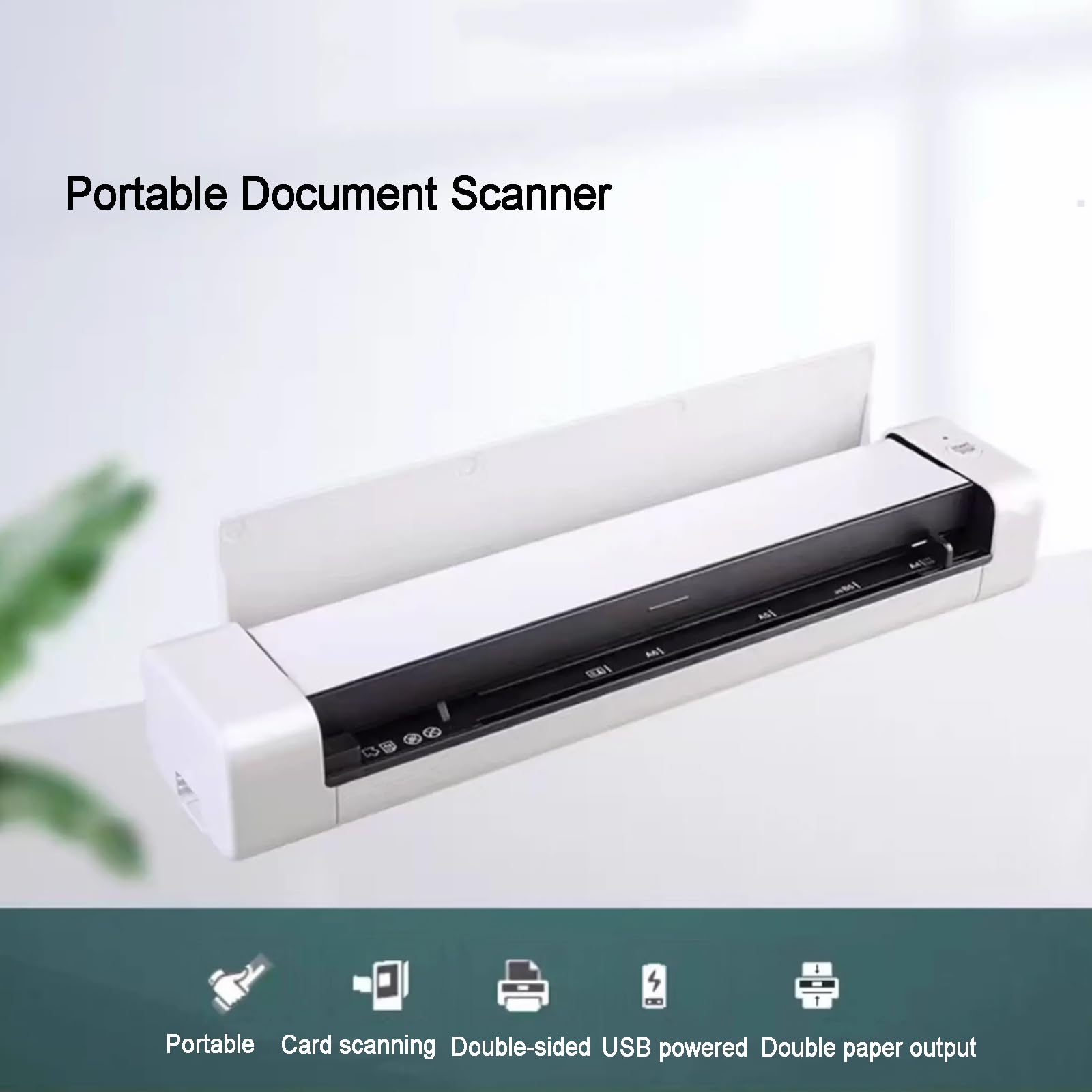 Scanner portatile per documenti A4, scanner a foglio, ritaglio automatico, plug and play, per ufficio, lavoro da casa