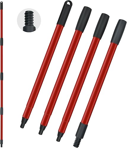 Mango de repuesto para trapeador Oceda de 4 secciones compatible con repuestos de mopa giratoria O-Ceda y escobas de cedro para limpieza de pisos,