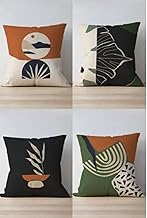 كيس مخدة مزخرف، طباعة رقمية على كلا الجانبين وقماش ناعم الملمس من جراي مون، 43 × 43 سم، أسود