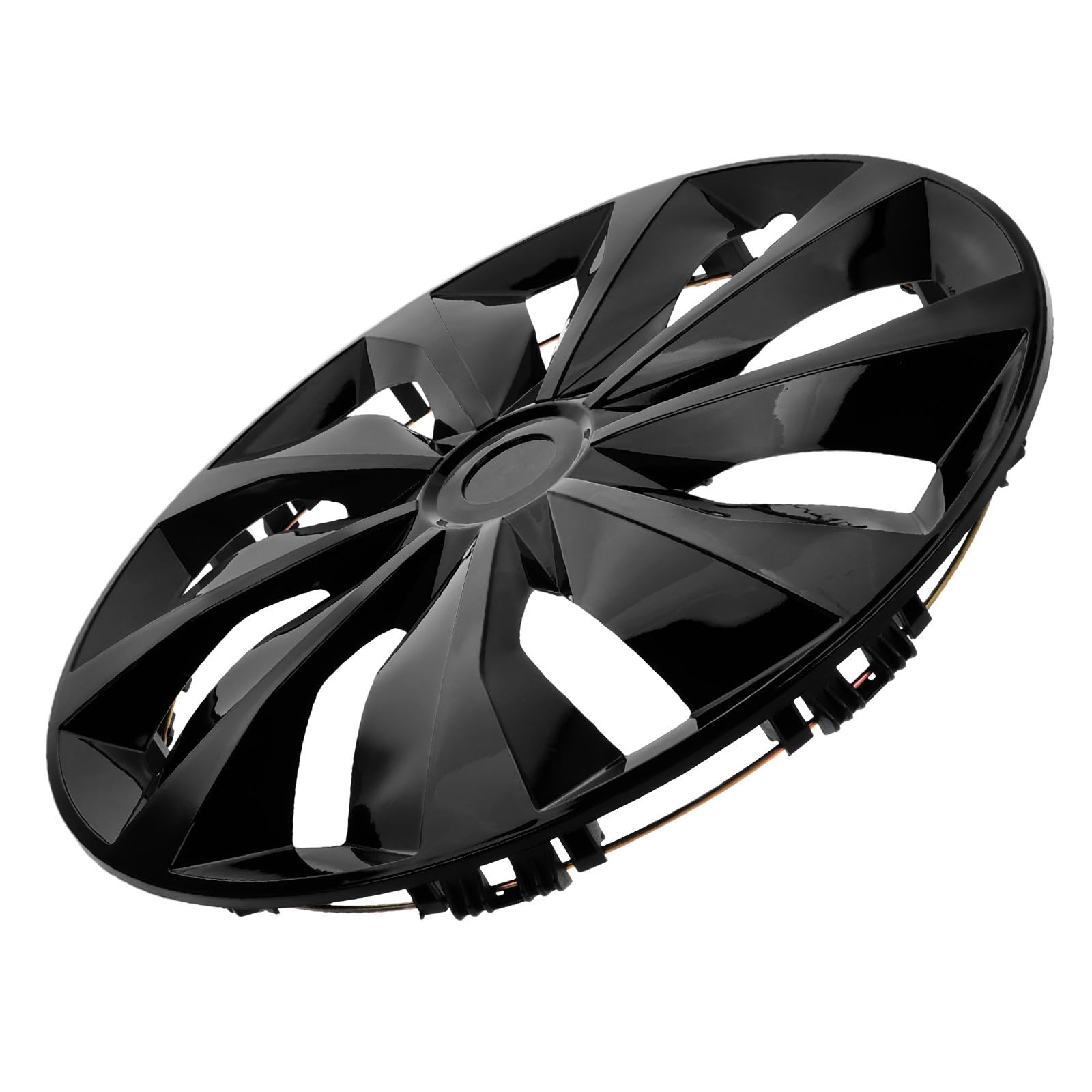 HEMOTON Enjoliveurs Universels de Roue Noir Brillant 15 Pouces en PP pour Voiture, Cache Jante Élégant et Robuste, pour L'extérieur Automobile Style Aléatoire