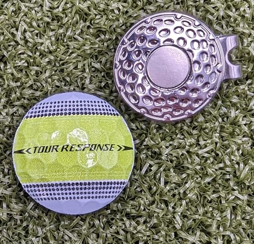 Taylormade Tour Response Real Golf Ball Marker with Magnetic Hat Clip Green Stripe