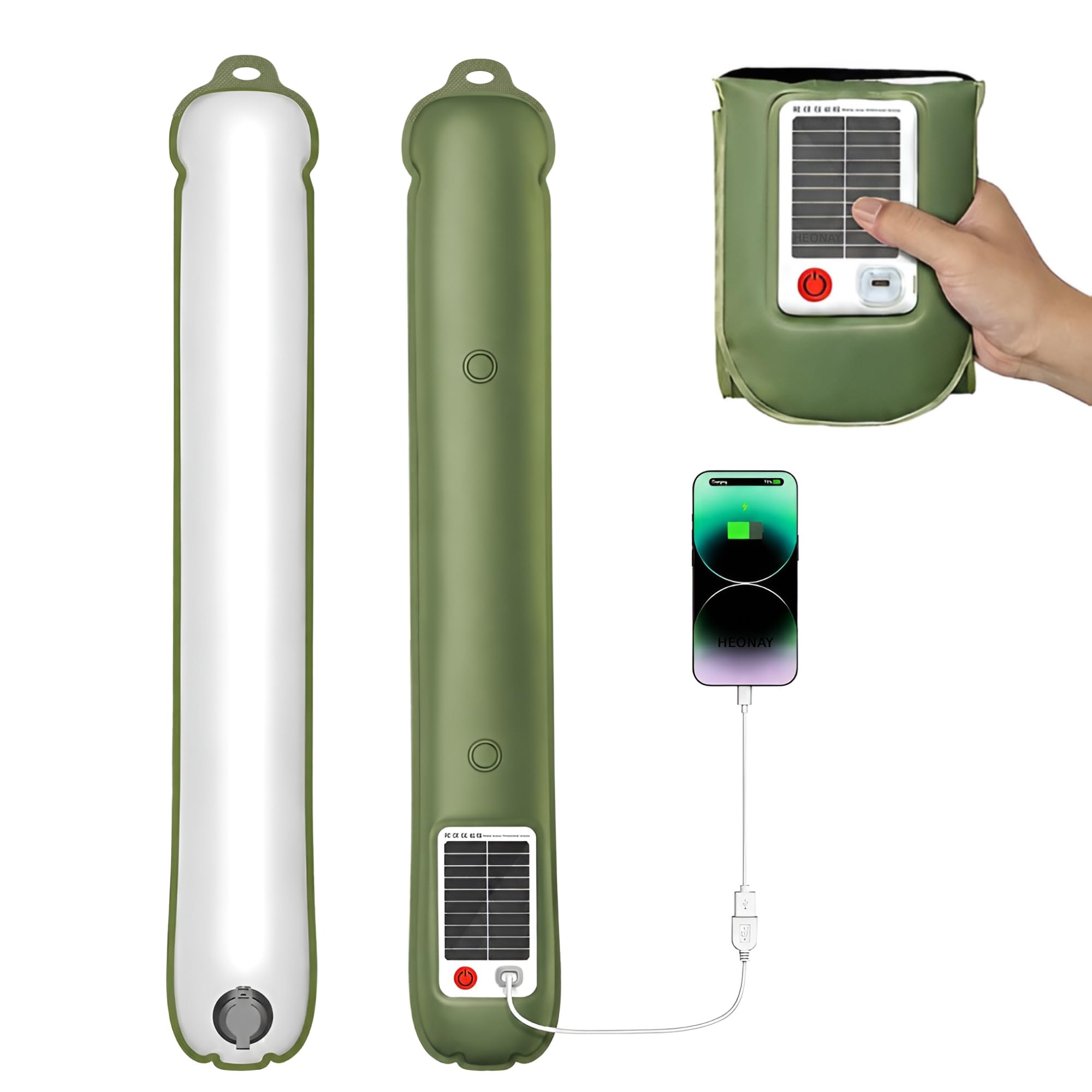 Foldable Inflatable Solar Camping Lantern with Power Bank | USB Rechargeable IP66 Waterproof Portable LED Tent Light | 3 Light Modes White/Warm/Mix | Magnetic Hanging Emergency Outdoor Lamp-image-15