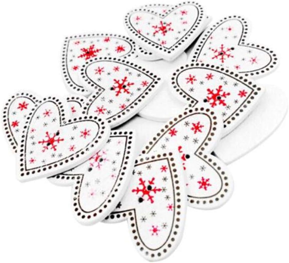 Winwinfly Christmas Wooden Buttons Decorative Fit Sewing Scrapbook 2 Holes Buttons