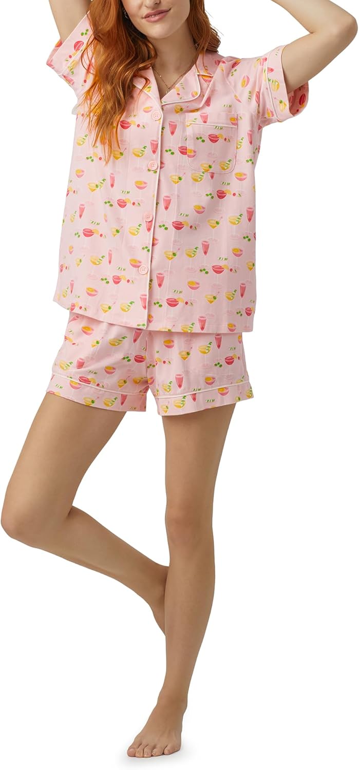 BedHead - Classic S/S Stretch Jersey Shorty PJ Set - Pink Mixology - Large (12-14) - Image 2