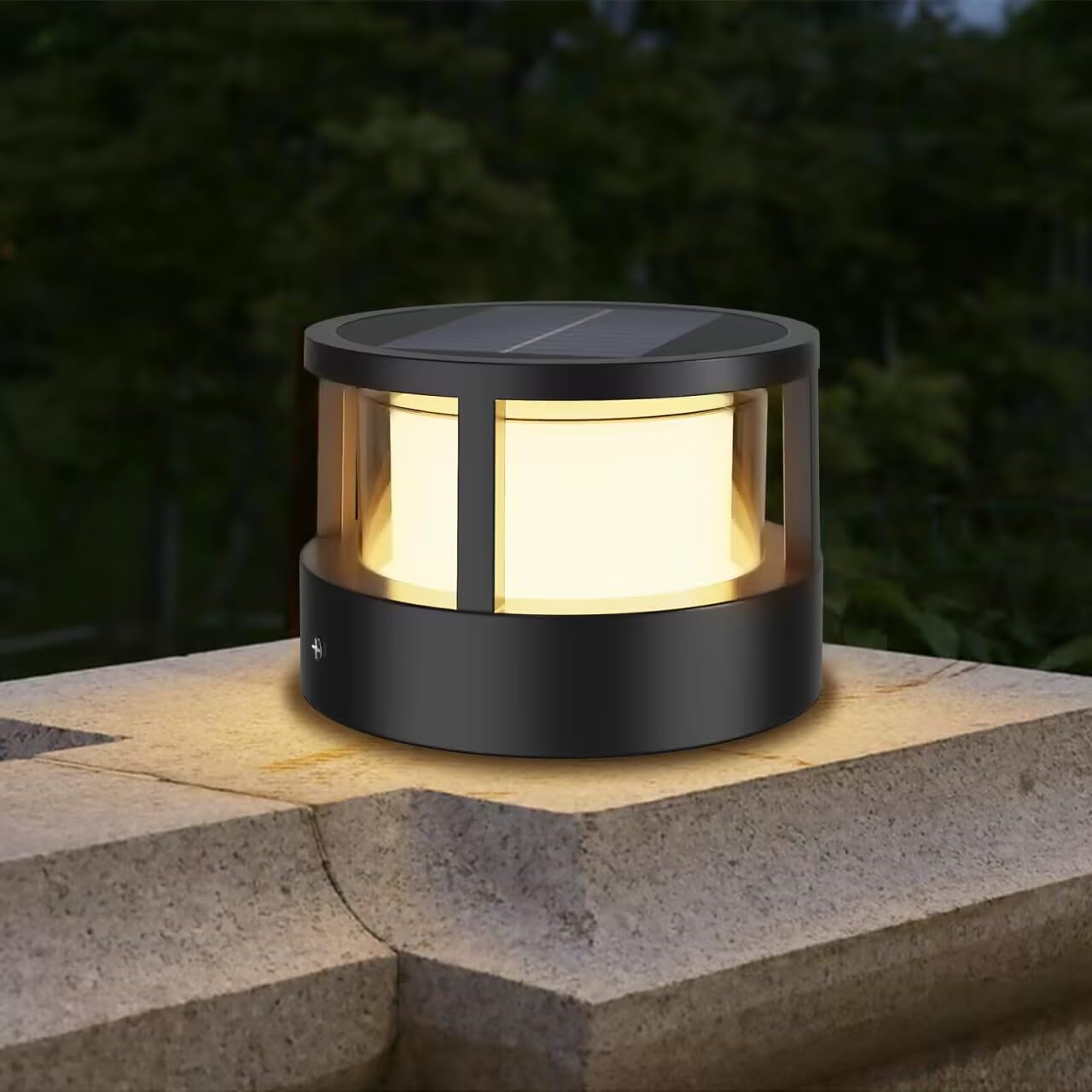 FREEUP Lampione Solare LED Esterno, Luce Solare da Esterno,15W Lampade Solari da Giardino con Sensore Crepuscolare, Ip65 Impermeabile Lampioni da Giardino, Alluminio, Bianco Caldo, Nero | 15W LED Luce Solari Esterno Per Pali, Cancello, Vialetto, Terrazzo,