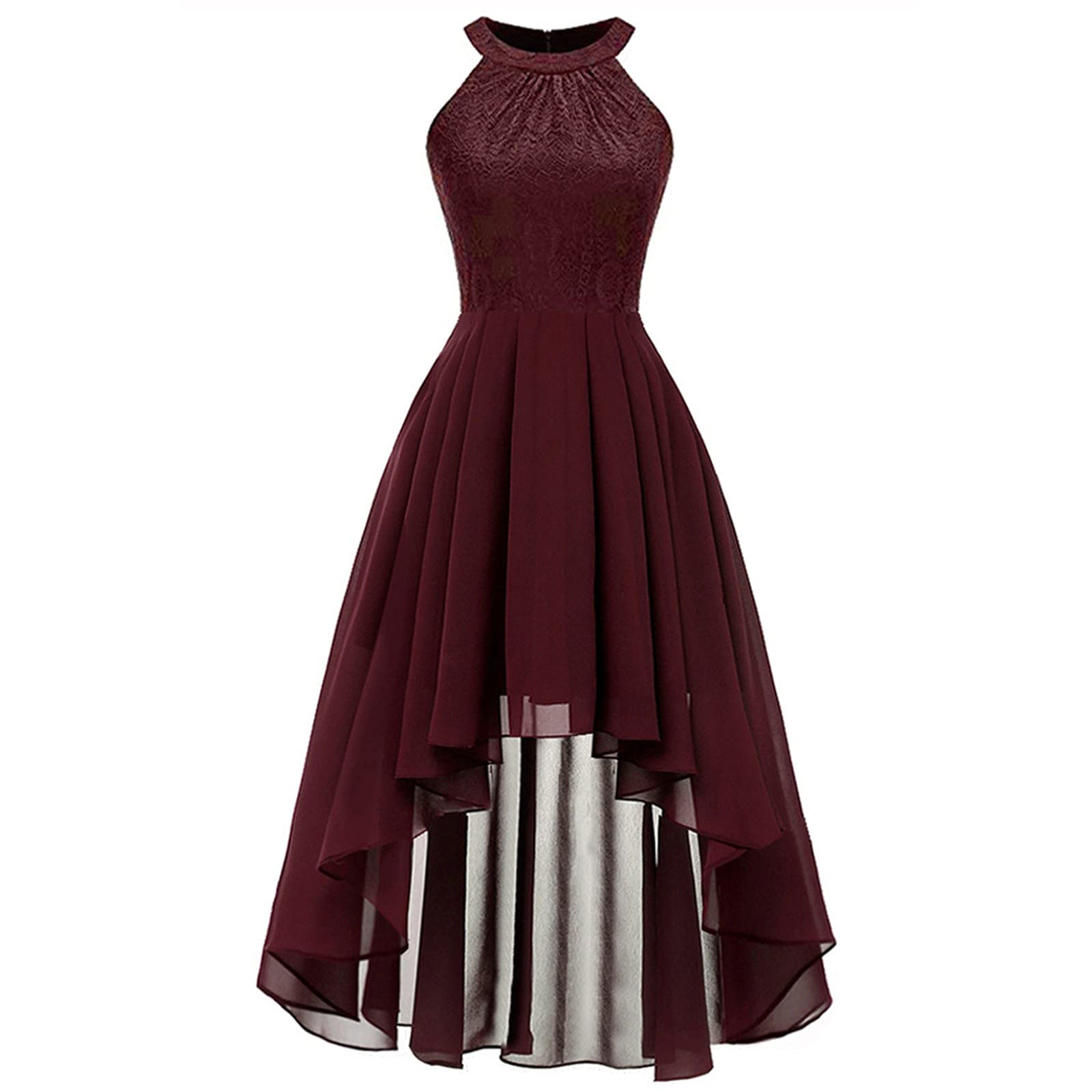 Ansenesna Abendkleid Damen Hochzeit Elegant Kleid Vorne Kurz Hinten Lang Frauen A Linie Spitze Brautjungfernkleid