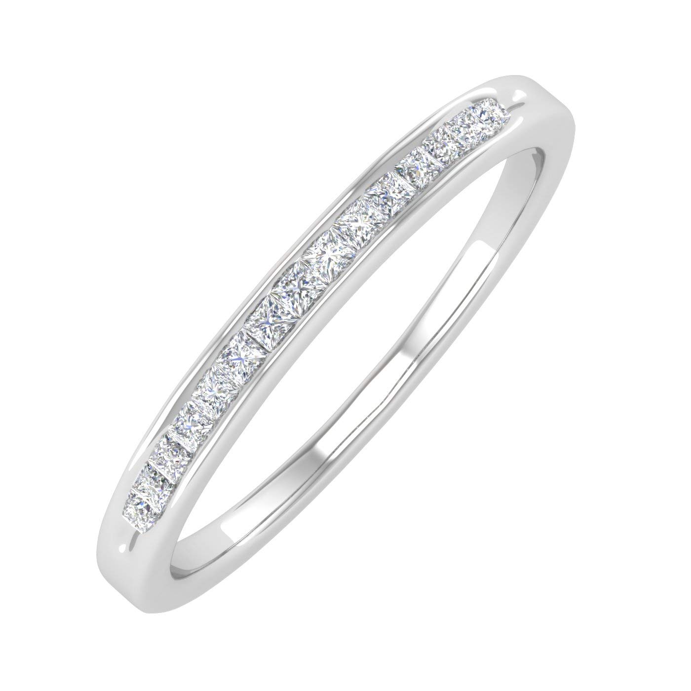 Princess Cut Channel Set Wedding Band