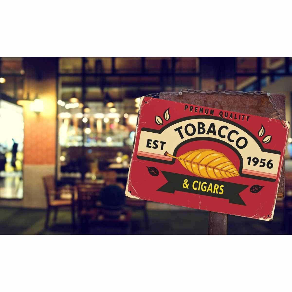 tin tobacco signs Amazon.com: AOYEGO Tobacco Tin Sign,Branch Botanical Star Cigar Smoke  Gentleman Retro Vintage Metal Tin Signs for Cafes Bars Pubs Shop Wall  Decorative Funny Retro Signs for Men Women 8x12 Inch : Home