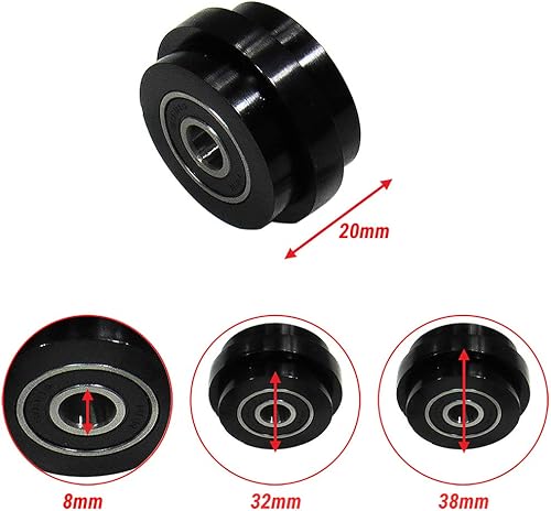 Miniatura 5 de Outlaw Racing OR3076Bk - Guía de rodillos de cadena (32/1.496 in x 0.787 in, color negro, 125 Exe SX SXS 380 SX 300 SX)