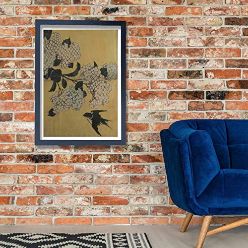 Impression d'art encadrée Katsushika Hokusai oiseau fleurs XL - 3
