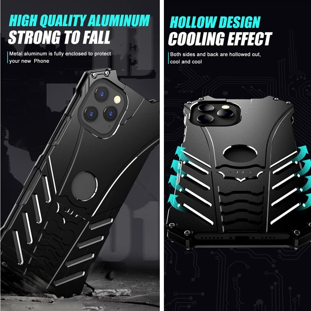 Buу 2 gеt 3 GOODKSSOP Bat Style Armor Metal Case for iPhone 12/12 Pro (6.1 inch), Tough Aluminum Alloy Bumper Anti-Fall Shockproof Protective Back Plate Cover for Men