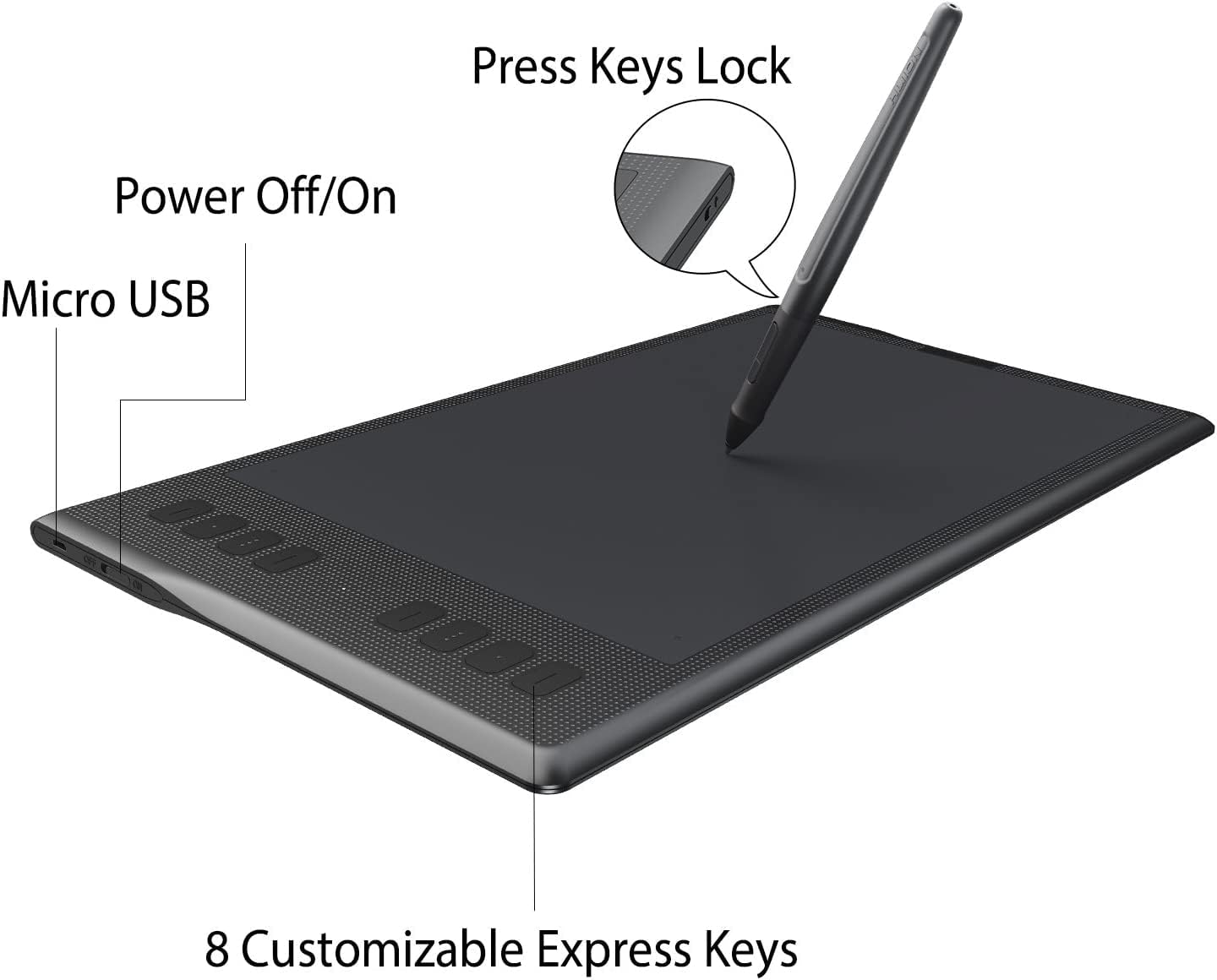 Huion Inspiroy Q11K Wireless Graphics Drawing Tablet Digital Art Tablet with 8192 Pressure Sensitivity 8 Express Keys Glove-11inch, Compatible with Mac Windows