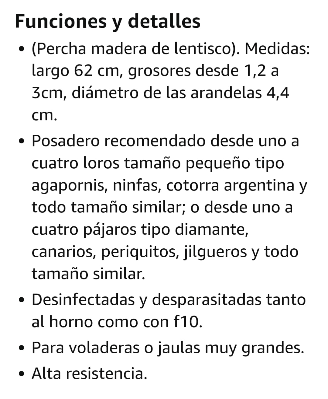 Perchas para loros agaporni, ninfas, jilguero, periquito, posaderos grandes de pajarera de aves, juguete accesorio ideal para el descanso, comedero y zona de juegos de pájaros, CALIDAD PREMIUM. (B)