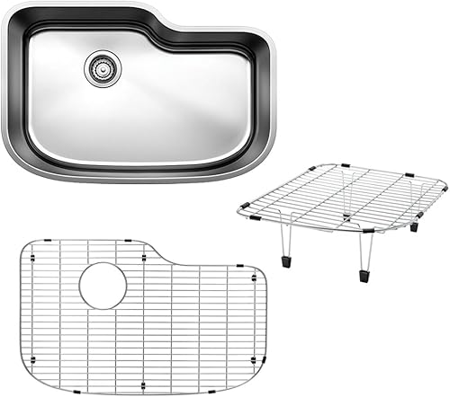 BLANCO 441645 ONE XL Fregadero de cocina de acero inoxidable con rejilla y rejilla de varios niveles, kit de varios niveles