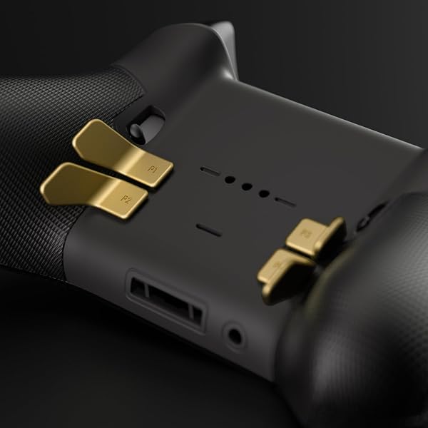 eXtremeRate Xbox Elite 1/2コントローラーに対応用Swiftパドル、Xbox One Elite対応&Eliteシリーズ2コントローラー対応用の6 in 1交換用背面パドル【メタリックヒーローゴールド】 - 2