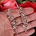NLCAC Crystal Rose Gold Chandelier Earring Leaf Pendant Peach Earrings Dangle for Women