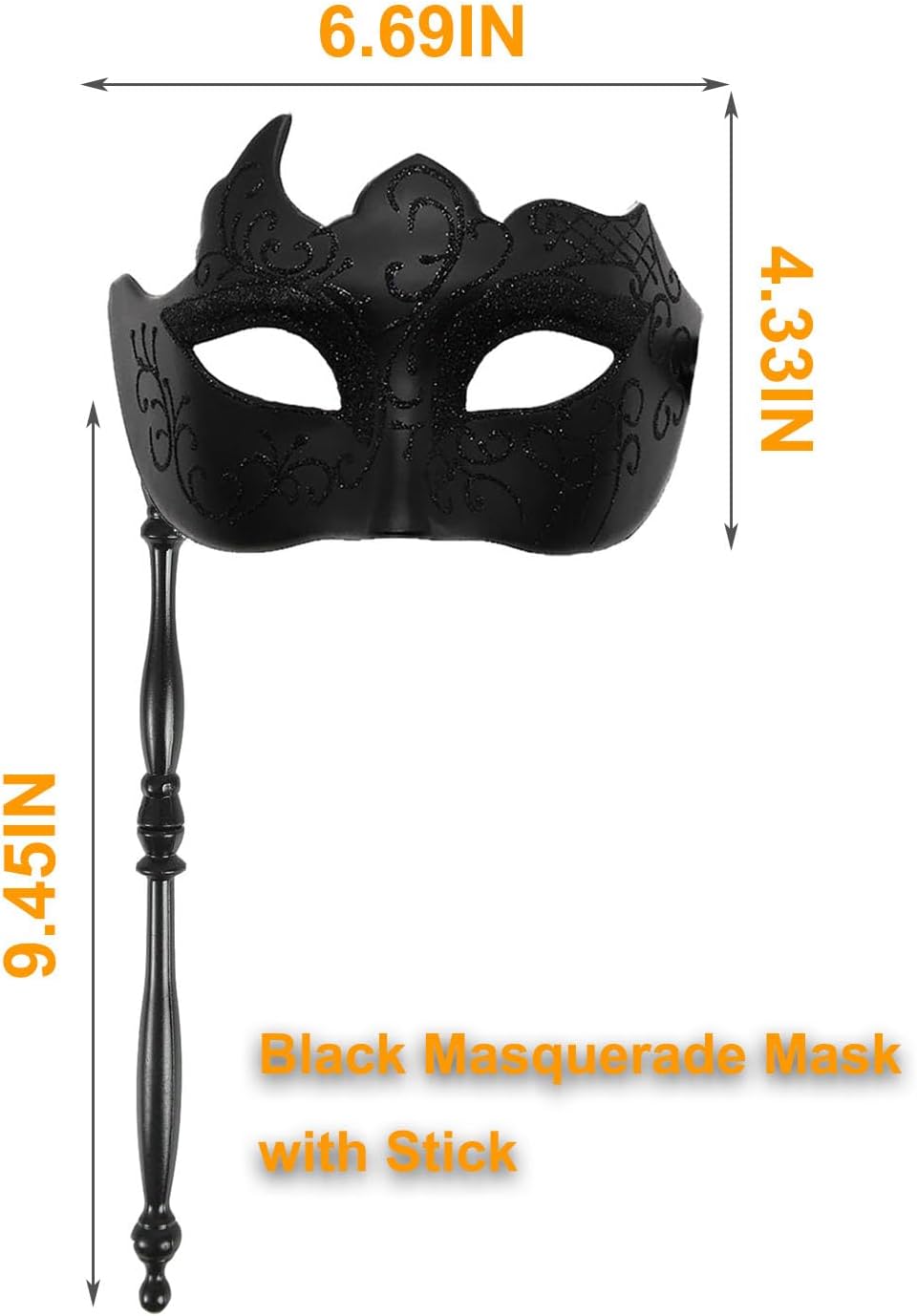Masquerade Mask for Men Handheld Venetian Mask Halloween Mask for Party Prom Ball Costume Mask - Image 3