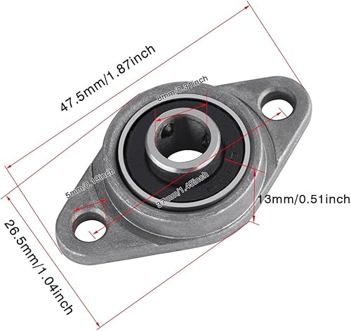 Miniatura 4 de Diyeeni - Rodamientos de bloque de almohada de 0.315in para impresora 3D