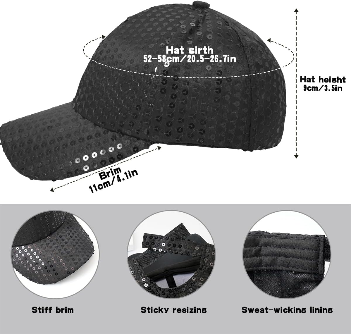 Sequined Baseball Cap for Kids Parent Child Party Hat image 5
