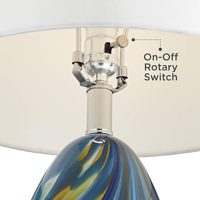 Lámpara de Mesa Possini Euro Pablo Moderna 27" Alto Vidrio Soplado a Mano Azul miniatura 5