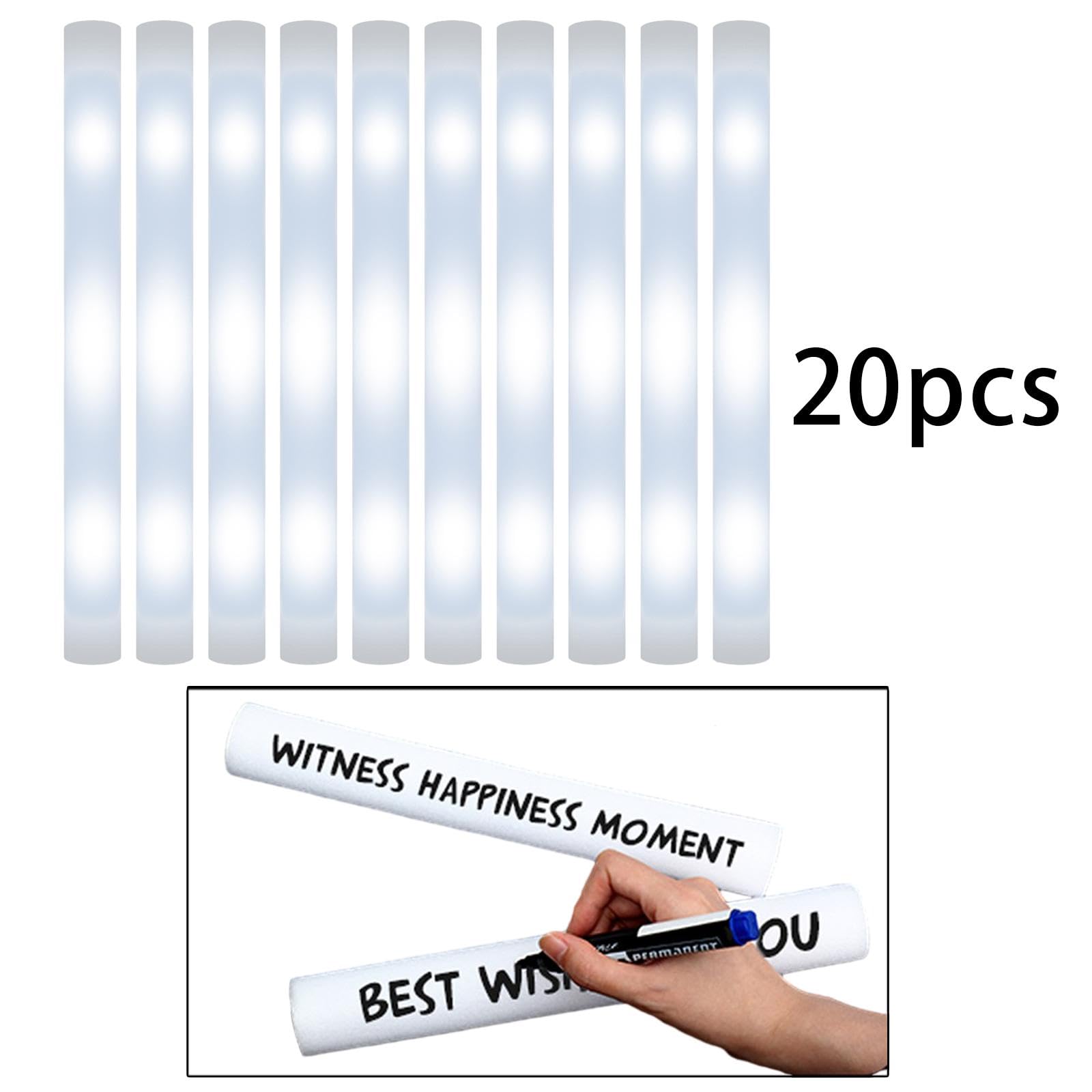 Generic 30 Pezzi Glow Rod Bastone Luminoso LED Schiuma per Feste Bambini Asta Spugna Luminosa Lunga Durata Gadget Divertente Animazione Adatto per Matrimoni E, 20 pezzi