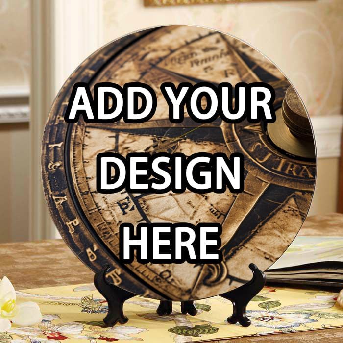 Impressionist Style 10-inch Ceramic Plate for Wall Display or Tabletop, with Stand & Hook DP-008660943