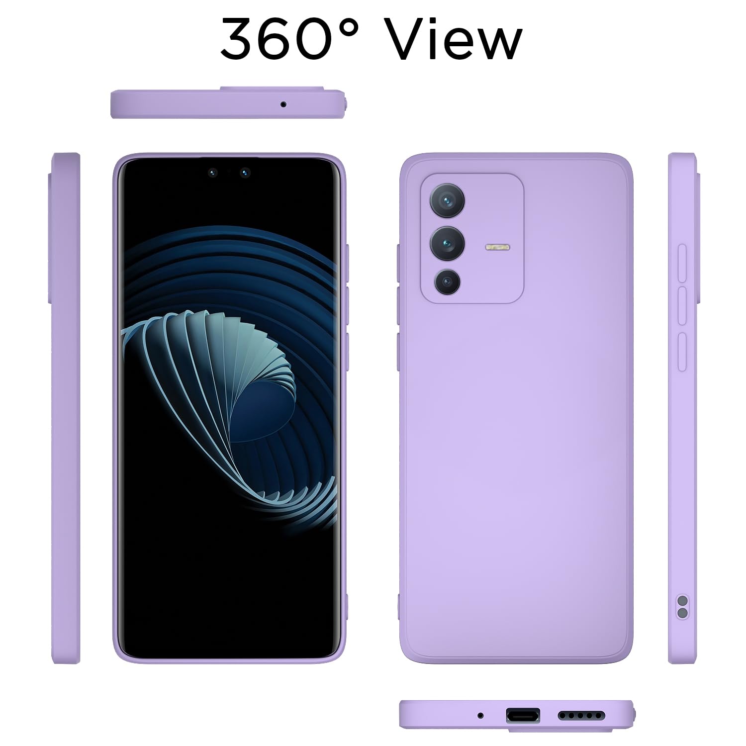 Vivo V23 Pro Case - Purple Silicone Bumper -4