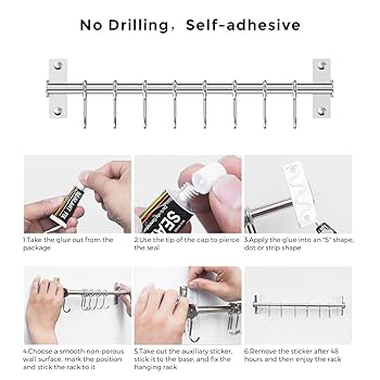 Stanless Steel Ktchen Utensl Holder Wall-Mounted Storage Rack Knfe