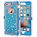 iPhone 6S Plus Case, iPhone 6 Plus Case, Anuck 3 in 1 Hybrid Heavy Duty Defender Case Sparkly Floating Liquid Glitter Protective Hard Shell Shockproof TPU Cover for iPhone 6 Plus/6S Plus - Blue
