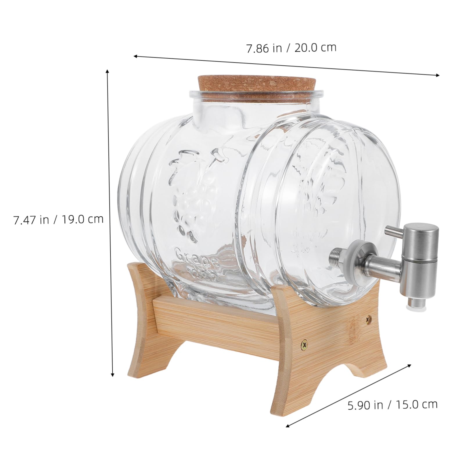 Alipis 101oz Vintage Glass Barrel Beverage Dispenser with Stand for Whiskey Tea Juice Beer
