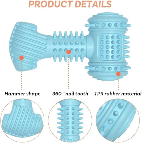 Miniatura 3 de MiOYOOW Juguetes masticables para perros, juguetes para perros en forma de martillo, juguetes de dentición para perros pequeños, medianos y grandes,