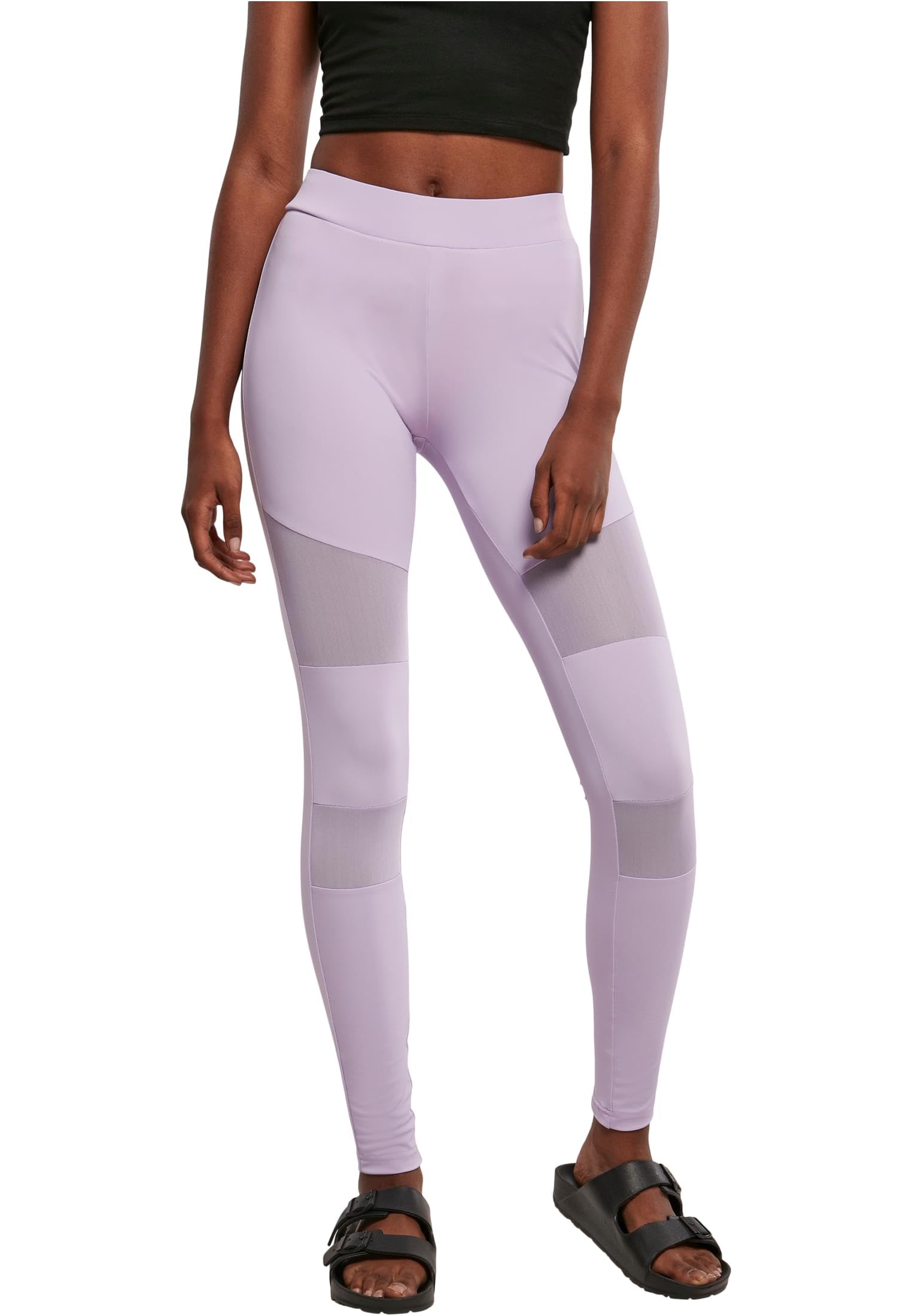 URBAN CLASSICS Tech Mesh Leggings – Damen Yoga Leggings mit Mesh-Einsätzen