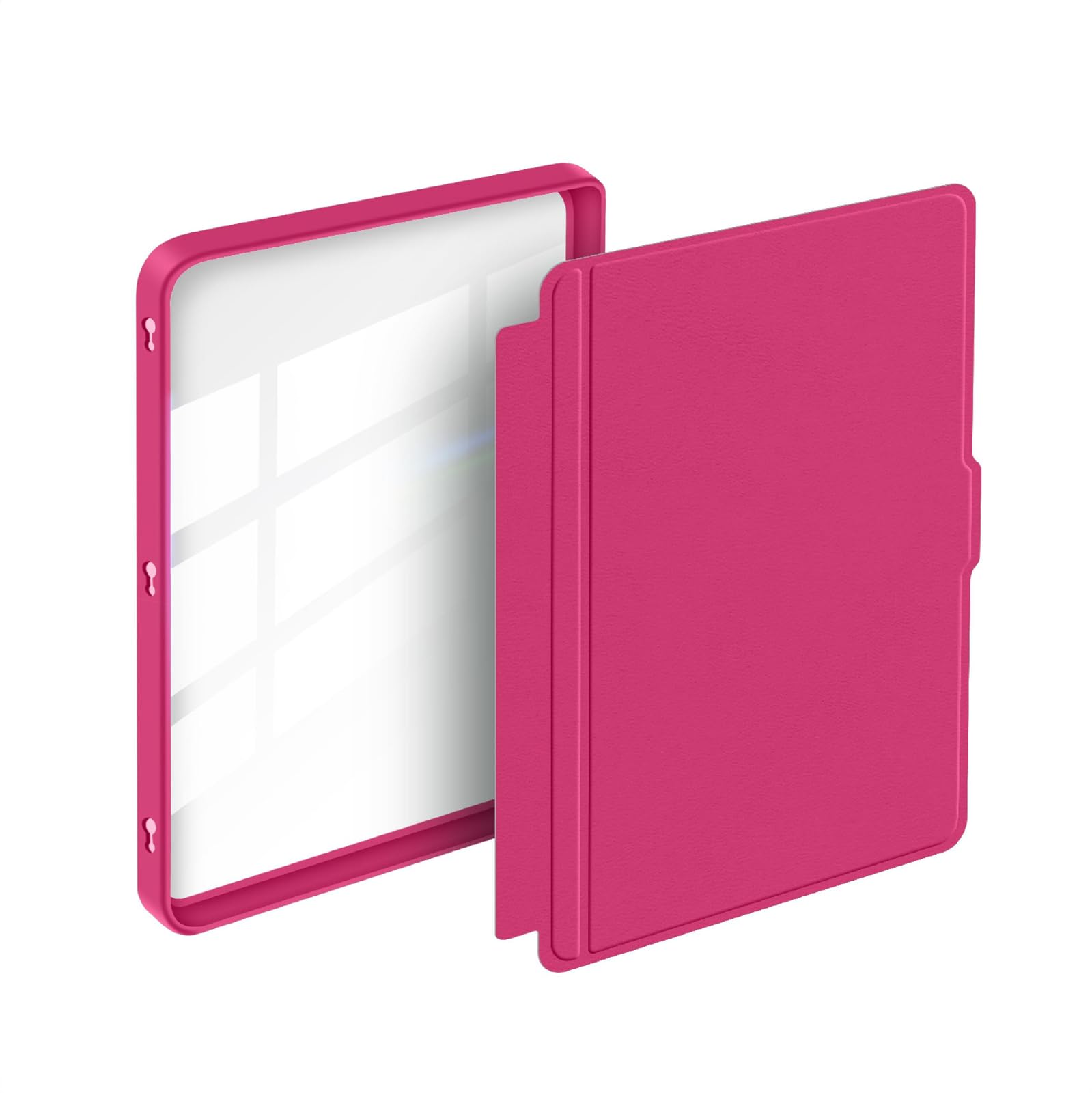 GIOPUEY Funda Compatible con Kobo Libra Colour/Kobo Libra 2, Flip Piel Carcasas, Carcasa Trasera Transparente de PC TPU - Rose Red — view 22